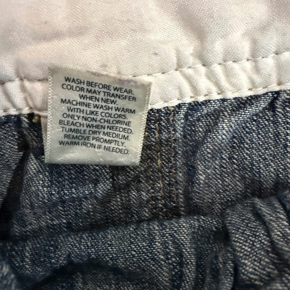 VTG OshKosh Bgosh Girls Denim Overall Jumper Dress Butterfly Sun Embroidered 12M
